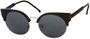 Angle of Vogel #1354 in Glossy Black/Silver Frame, Women's Round Sunglasses