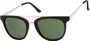 Angle of SW Retro Style #5465 in Matte Black/Silver Frame with Green Lenses, Women's and Men's  