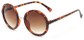 Angle of River #2869 in Tortoise Frame with Amber Lenses, Women's Round Sunglasses