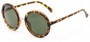 Angle of River #2869 in Light Tortoise Frame with Green Lenses, Women's Round Sunglasses