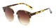 Angle of Tristan #2883 in Tortoise Frame with Amber Lenses, Women's Browline Sunglasses