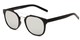 Angle of Tasmania #2887 in Black Frame with Silver Mirrored Lenses, Women's and Men's Retro Square Sunglasses
