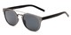 Angle of Tasmania #2887 in Grey/Black Frame with Smoke Lenses, Women's and Men's Retro Square Sunglasses