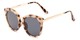 Angle of Soma #2889 in Light Tortoise Frame with Grey Lenses, Women's Round Sunglasses