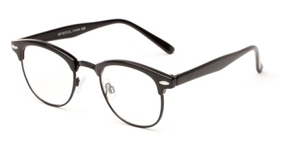 Angle of Scholar #1972 in Black, Women's and Men's Browline Fake Glasses