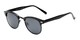 Angle of Henderson #19721 in Black Frame with Grey Lenses, Women's and Men's Browline Sunglasses