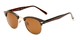 Angle of Henderson #19721 in Tortoise/Gold Frame with Amber Lenses, Women's and Men's Browline Sunglasses