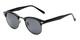 Angle of Henderson #19721 in Black/Grey Frame with Grey Lenses, Women's and Men's Browline Sunglasses