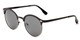 Angle of Wellington #329 in Black/Gold Frame with Smoke Lenses, Women's and Men's Round Sunglasses
