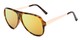 Angle of Redding #5180 in Glossy Tortoise Frame with Orange/Yellow Mirrored Lenses, Men's Aviator Sunglasses