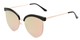 Angle of Seneca #9709 in Black/Gold Frame with Pink/Green Mirrored Lenses, Women's Cat Eye Sunglasses