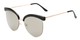 Angle of Seneca #9709 in Black/Gold Frame with Gold Mirrored Lenses, Women's Cat Eye Sunglasses