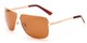 Angle of Mojave #1524 in Matte Gold Frame with Brown Lenses, Men's Aviator Sunglasses