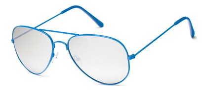 Angle of Maui #9922 in Blue Frame with Silver Lenses, Women's and Men's Aviator Sunglasses