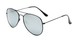 Angle of Nashville #2167 in Black Frame with Silver Mirrored Lenses, Women's and Men's Aviator Sunglasses