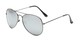Angle of Nashville #2167 in Grey Frame with Silver Mirrored Lenses, Women's and Men's Aviator Sunglasses