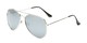 Angle of Nashville #2167 in Silver Frame with Silver Mirrored Lenses, Women's and Men's Aviator Sunglasses