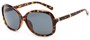 Angle of Helena #1114 in Tortoise Frame with Grey Lenses, Women's Round Sunglasses