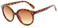 Angle of Wales #1662 in Tortoise Frame with Amber Lenses, Women's Round Sunglasses