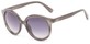 Angle of Wales #1662 in Grey Frame with Smoke Lenses, Women's Round Sunglasses