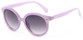 Angle of Wales #1662 in Purple Frame with Smoke Lenses, Women's Round Sunglasses