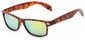 Angle of Elkhorn #4522 in Matte Tortoise Frame with Yellow/Blue Mirrored Lenses, Women's and Men's Retro Square Sunglasses