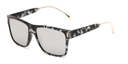 Angle of Ripley #5270 in Grey Tortoise Frame with Silver Mirrored Lenses, Women's and Men's Retro Square Sunglasses
