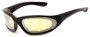 Angle of Helmand #4747 in Matte Black Frame with Yellow Mirrored Lenses, Men's Sport & Wrap-Around Sunglasses