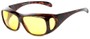 Angle of Haraz #4319 in Tortoise Frame with Yellow Driving Lenses, Women's and Men's Square Sunglasses