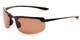 Angle of Motor #5212 in Glossy Black Frame with Copper Driving Lenses, Men's Sport & Wrap-Around Sunglasses