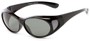 Angle of Roanoke #7096 in Black Frame with Smoke Lenses, Women's and Men's Round Sunglasses