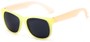 Angle of Fairweather #3690 in Yellow/Orange Frame with Smoke Lenses, Women's Retro Square Sunglasses
