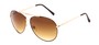 Angle of Phoenix #233 in Gold Frame with Amber Lenses, Women's and Men's Aviator Sunglasses