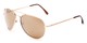 Angle of Pier #1255 in Gold Frame with Gold Lenses, Women's and Men's Aviator Sunglasses