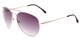 Angle of Pier #1255 in Silver Frame with Smoke Lenses, Women's and Men's Aviator Sunglasses