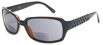 Angle of SW Bifocal Style #933 in Dark Brown with Smoke Lenses, Women's and Men's  