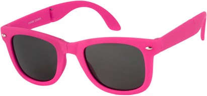 Angle of Rio #8828 in Pink Frame, Women's and Men's Retro Square Sunglasses