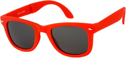 Angle of Rio #8828 in Red Frame, Women's and Men's Retro Square Sunglasses