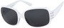Angle of Terra #1516 in White Frame with Smoke Lenses, Women's Square Sunglasses