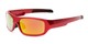 Angle of Ripcord #2194 in Red Frame with Orange Mirrored Lenses, Men's Sport & Wrap-Around Sunglasses