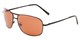 Angle of Roadie #20540 in Black Frame, Men's Aviator Sunglasses