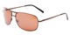 Angle of Roadie #20540 in Bronze Frame, Men's Aviator Sunglasses