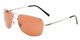 Angle of Roadie #20540 in Silver Frame, Men's Aviator Sunglasses
