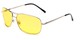 Angle of Roadie #20540 in Silver Frame with Yellow Lenses, Men's Aviator Sunglasses