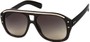 Angle of SW Retro Aviator Style #1934 in Black/Gold Frame with Grey Lenses, Women's and Men's  
