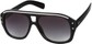 Angle of SW Retro Aviator Style #1934 in Black/Silver Frame with Smoke Lenses, Women's and Men's  