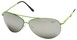 Angle of SW Aviator Style #8018 in Lime Green Frame with Mirrored Lenses, Women's and Men's  