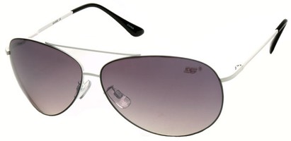 Angle of SW Aviator Style #8018 in White Frame with Smoke Lenses, Women's and Men's  