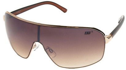 Angle of SW Shield Style #8022 in Gold Frame, Women's and Men's  
