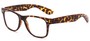 Angle of Ross #2905 in Tan Tortoise Frame with Clear Lenses, Women's and Men's Retro Square Fake Glasses